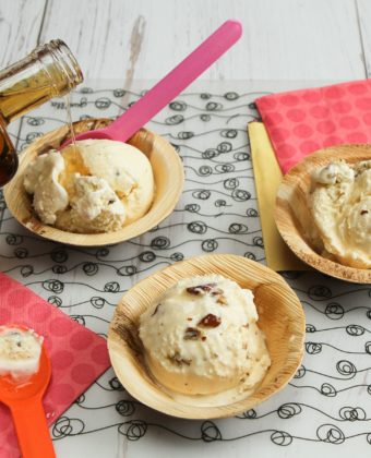 Ice cream and maple syrup