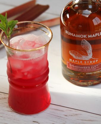 Maple syrup rhubarb cocktail by Runamok Maple