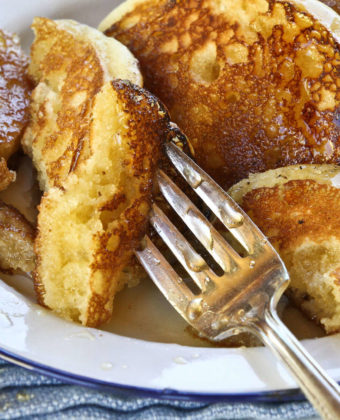 Maple syrup and pancakes by Runamok Maple