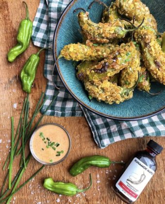Crispy Shishito Peppers with Spicy Maple Aioli by Runamok Maple