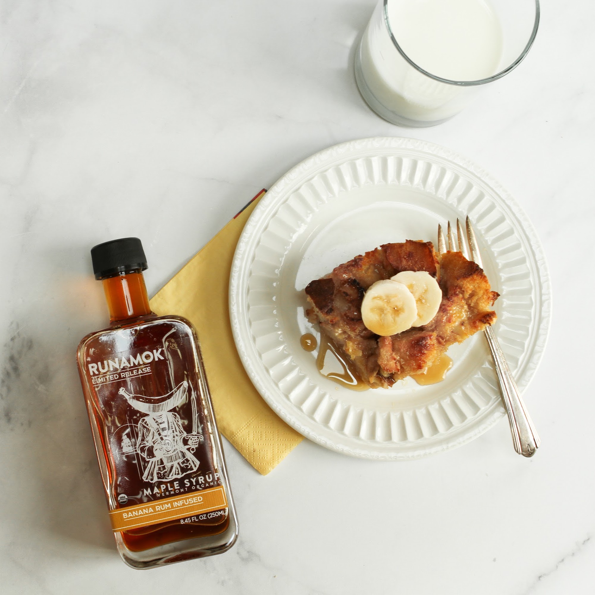 banana rum bread pudding
