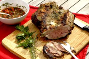 Butterflied Leg of Lamb with Mint Vinaigrette Butterflied Leg of Lamb with Mint Vinagrette 1 1