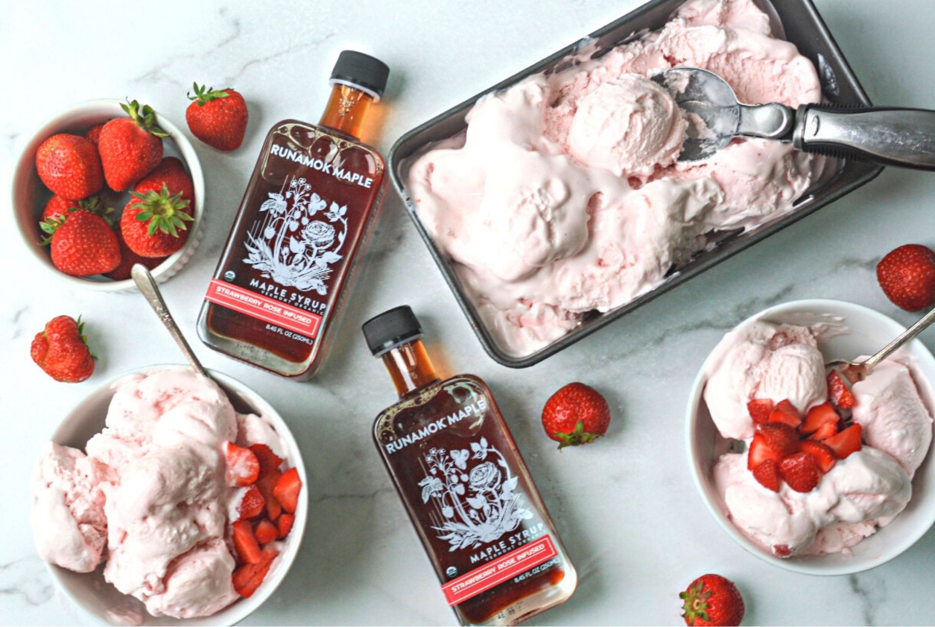 strawberry rose ice cream