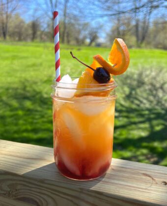 Maple Grenadine Whiskey Sunrise