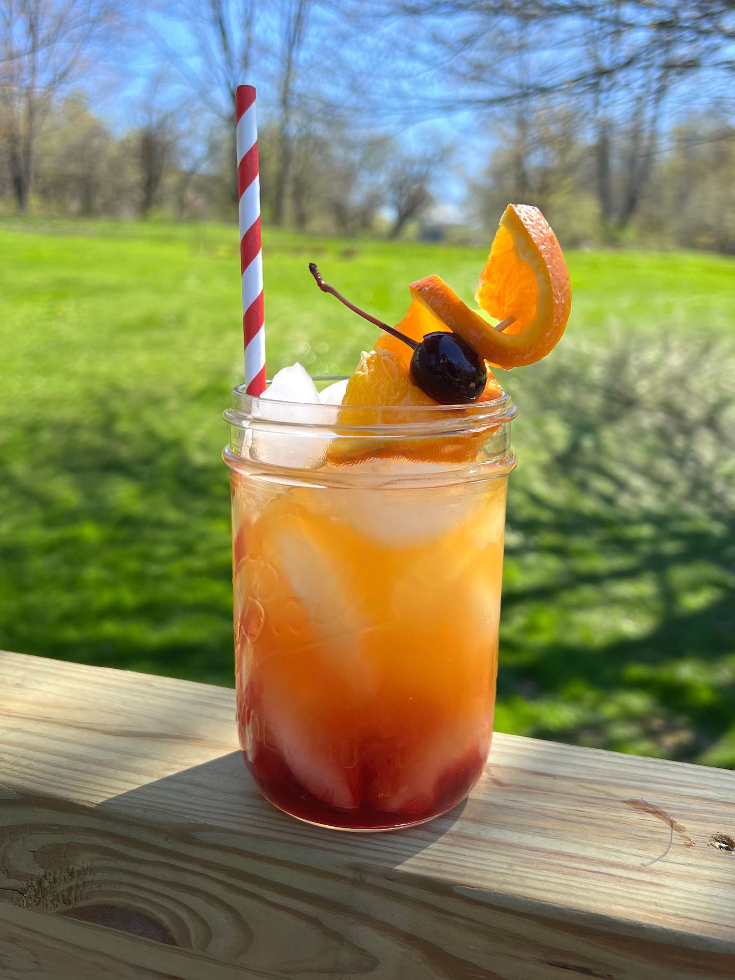Maple Grenadine Whiskey Sunrise