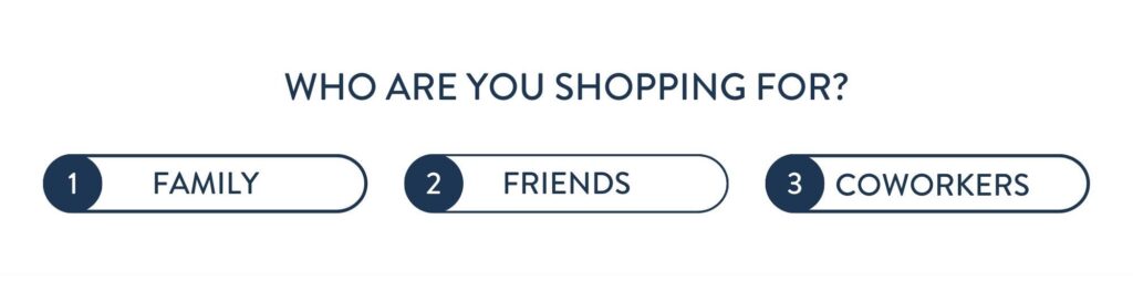 Who are you shipping for? 1. Family; 2. Friends; 3. Coworkers
