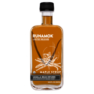 Vanilla Bean Infused Maple Syrup by Runamok Front w Bean